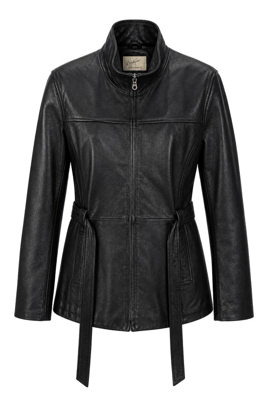 1990s Black Leather Jacket - Front View
