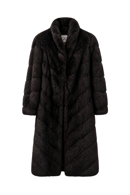 1980s Dark Brown Mink Fur Coat - Front View