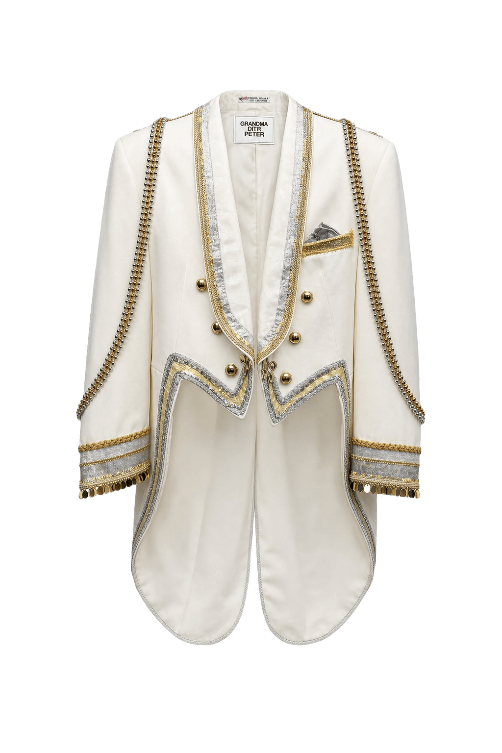 1980s Cream White Polyester Jacket - Front View