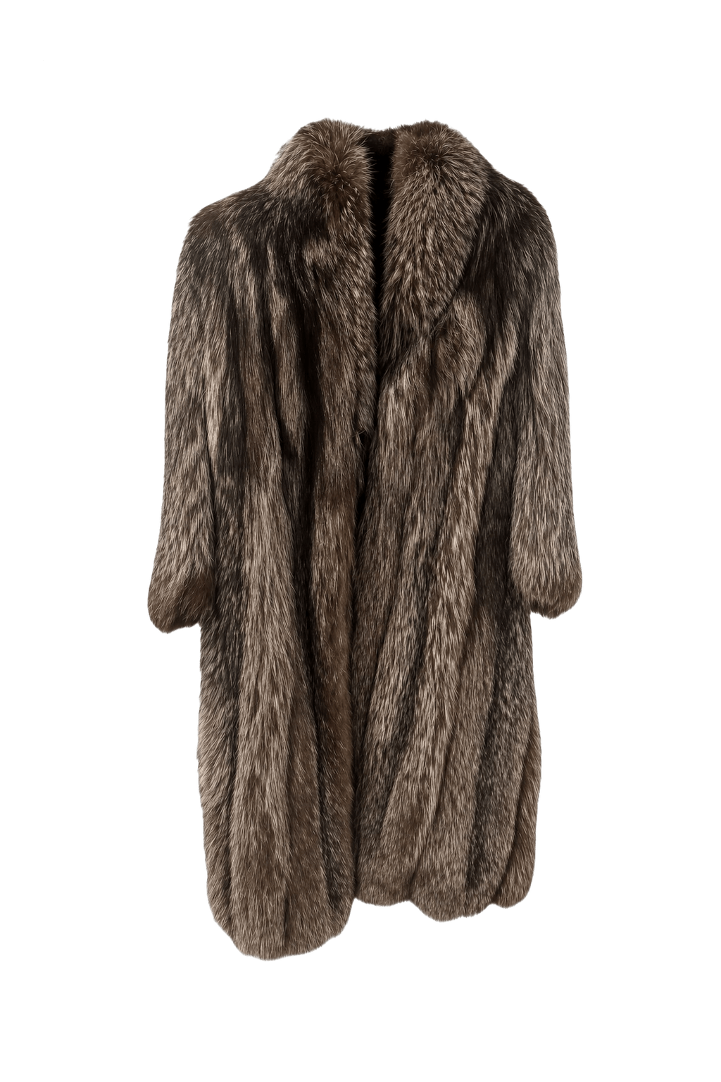 1990s Natural Brown Fur Coat - Front View