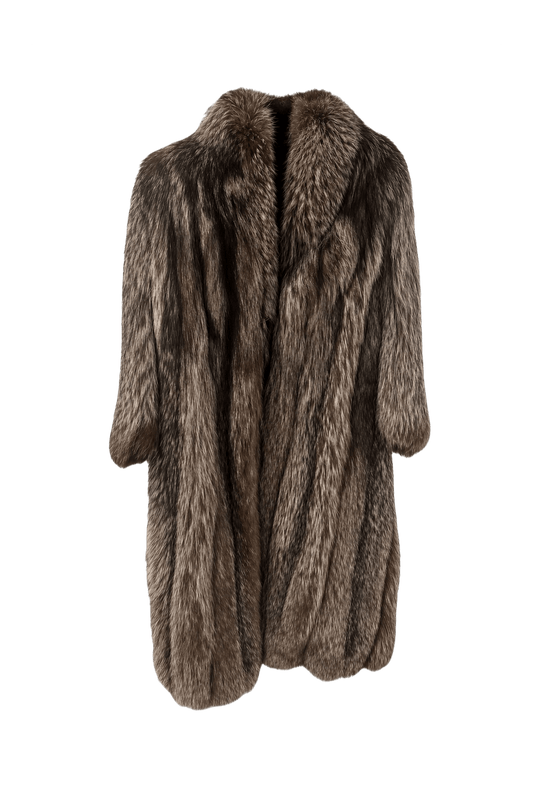 1990s Natural Brown Fur Coat - Front View