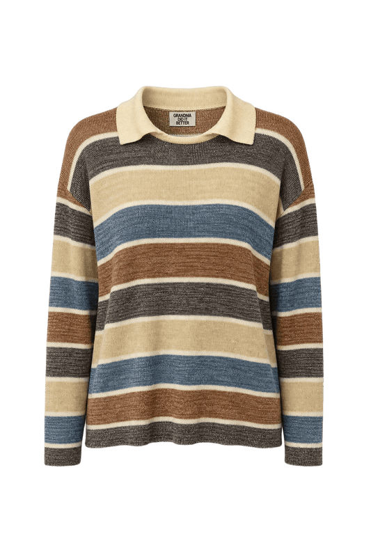 1970s Brown Synthetic Blend Sweater - Front View
