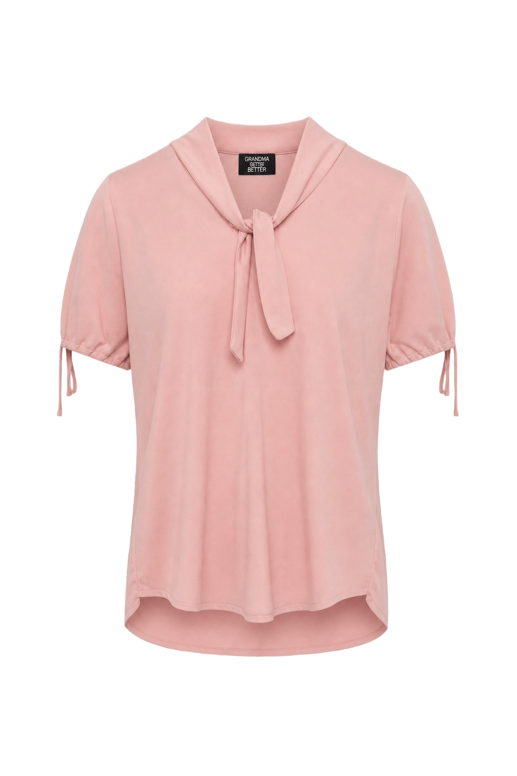 1970s Pastel Pink Polyester Blend Blouse - Front View
