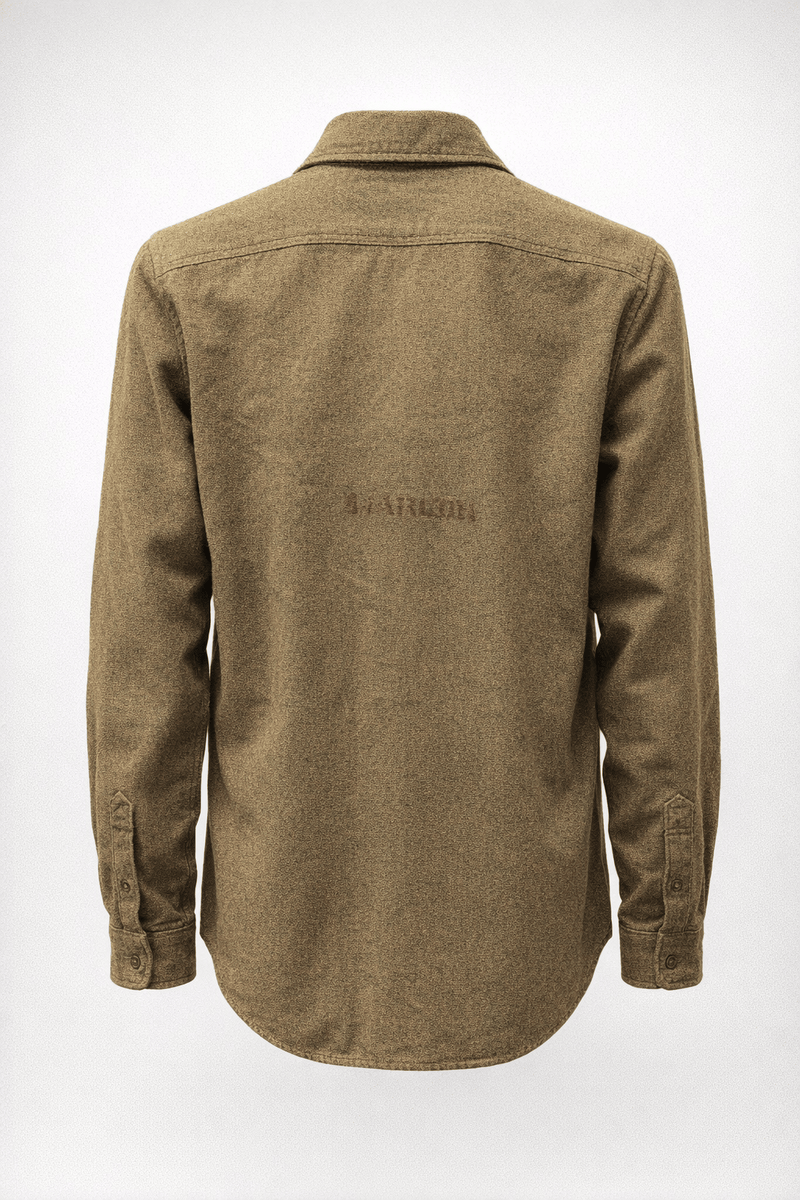 40s Olive Drab Wool Military Shirt - Back View