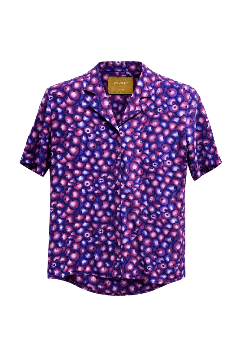 1980s Purple Silk Shirt - Front View