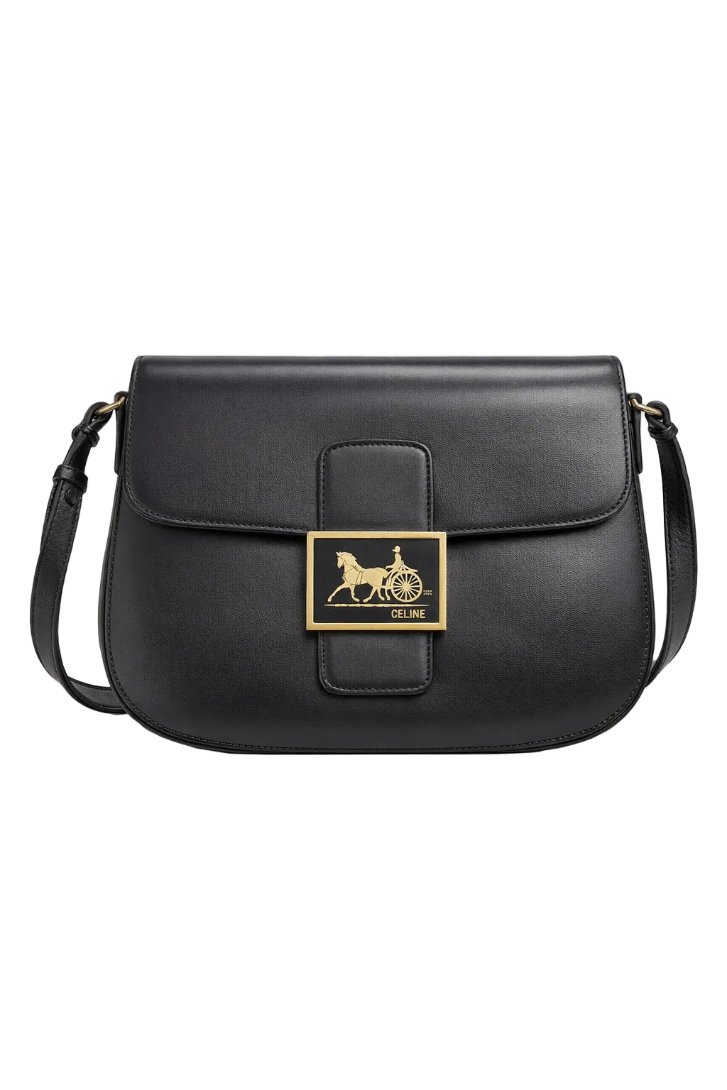 1980s Black Leather Bag - Front View