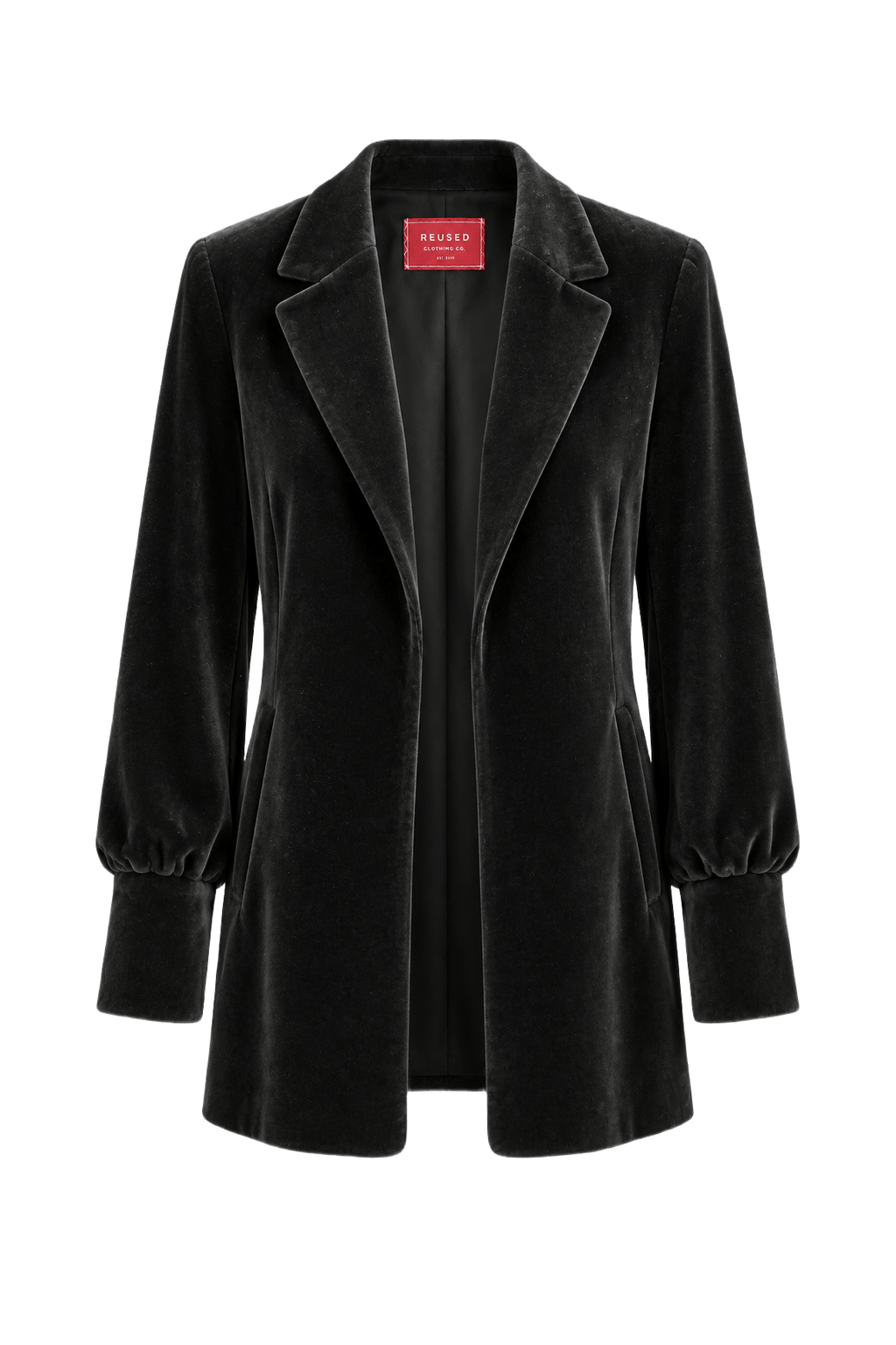 1930s Black Velvet Blazer - Front View