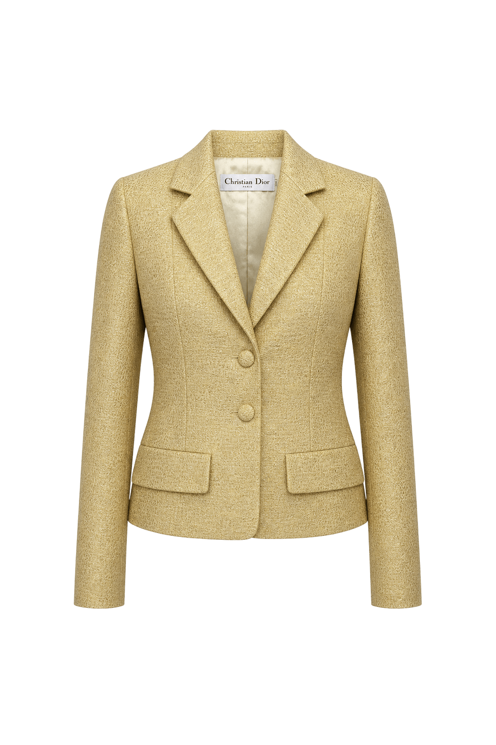 1980s Metallic Gold Brocade Blazer - Front View