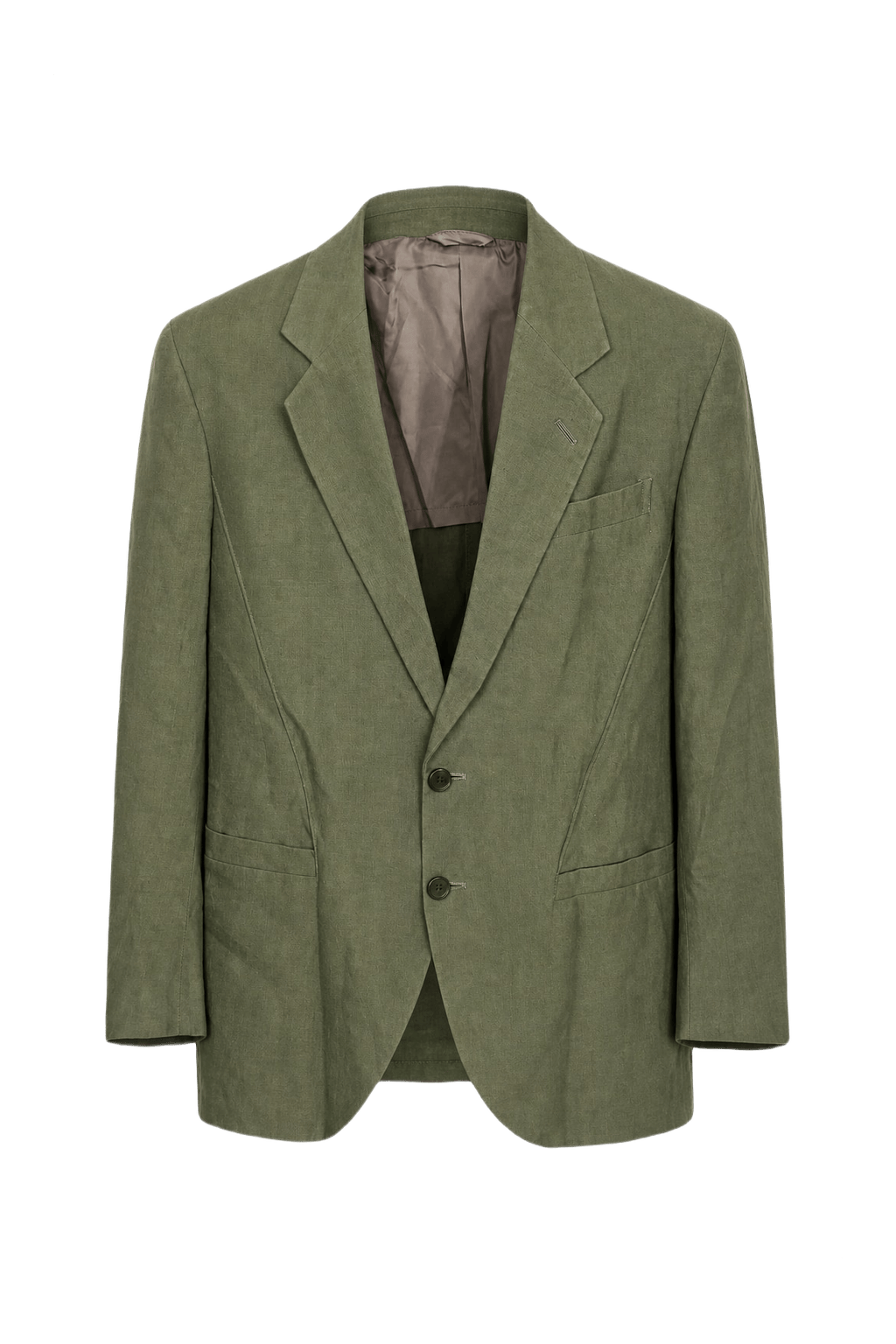 1980s Green Wool Blend Blazer - Front View