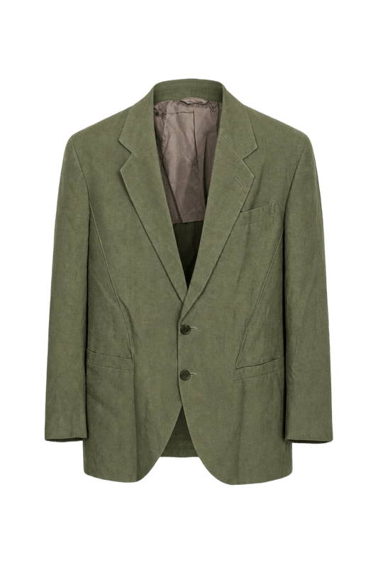 1980s Green Wool Blend Blazer - Front View