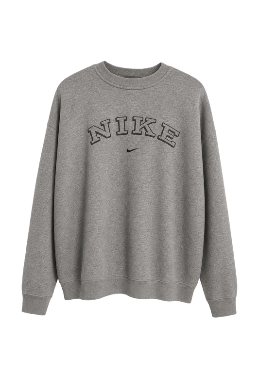 1990s Gray Cotton Blend Sweater - Front View