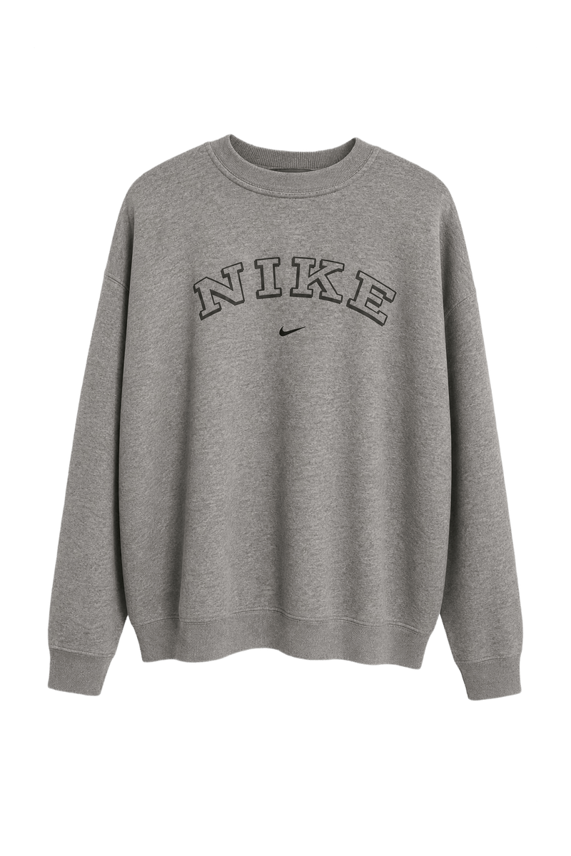 1990s Gray Cotton Blend Sweater - Front View