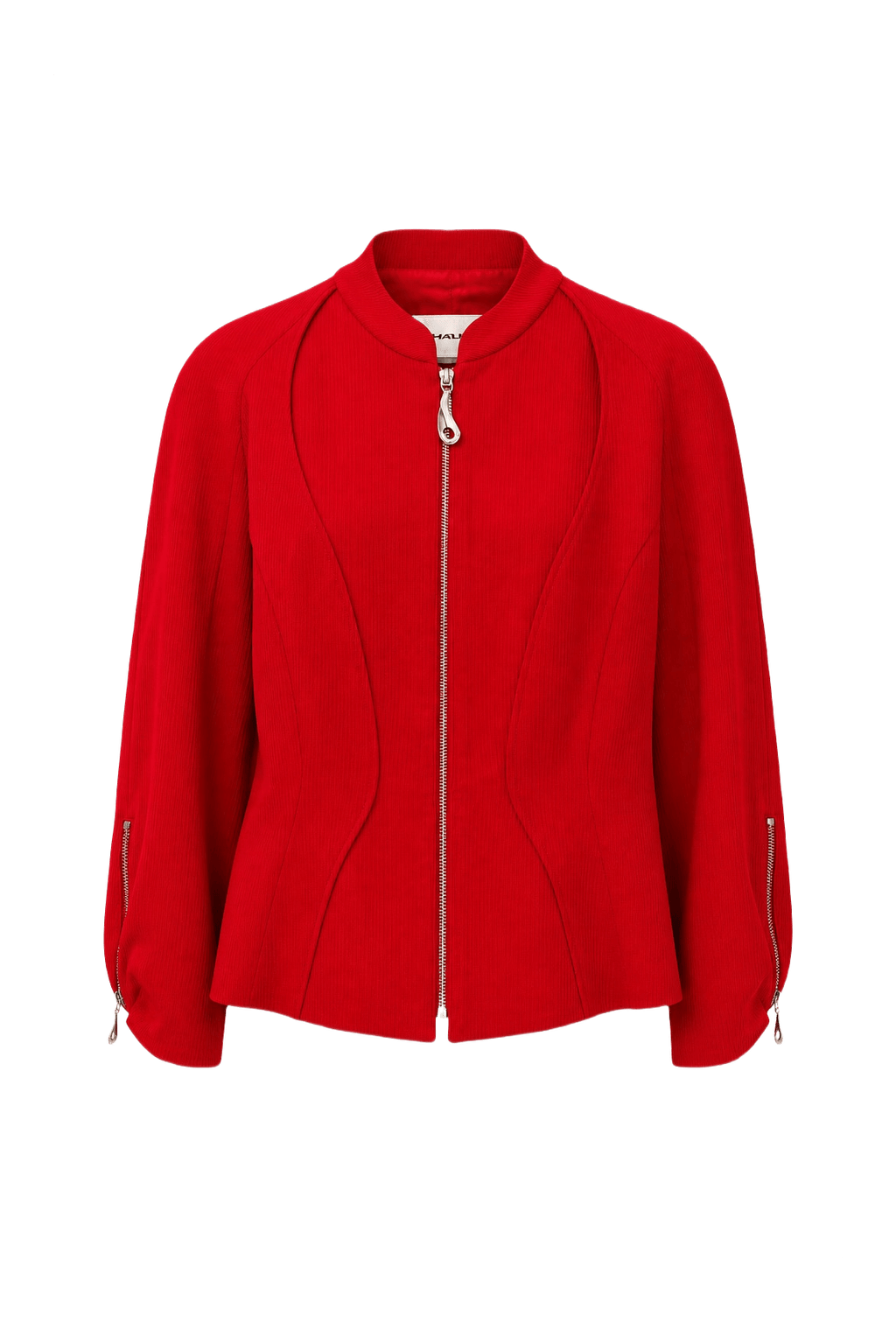 1990s Bright Red Polyester Jacket - Front View