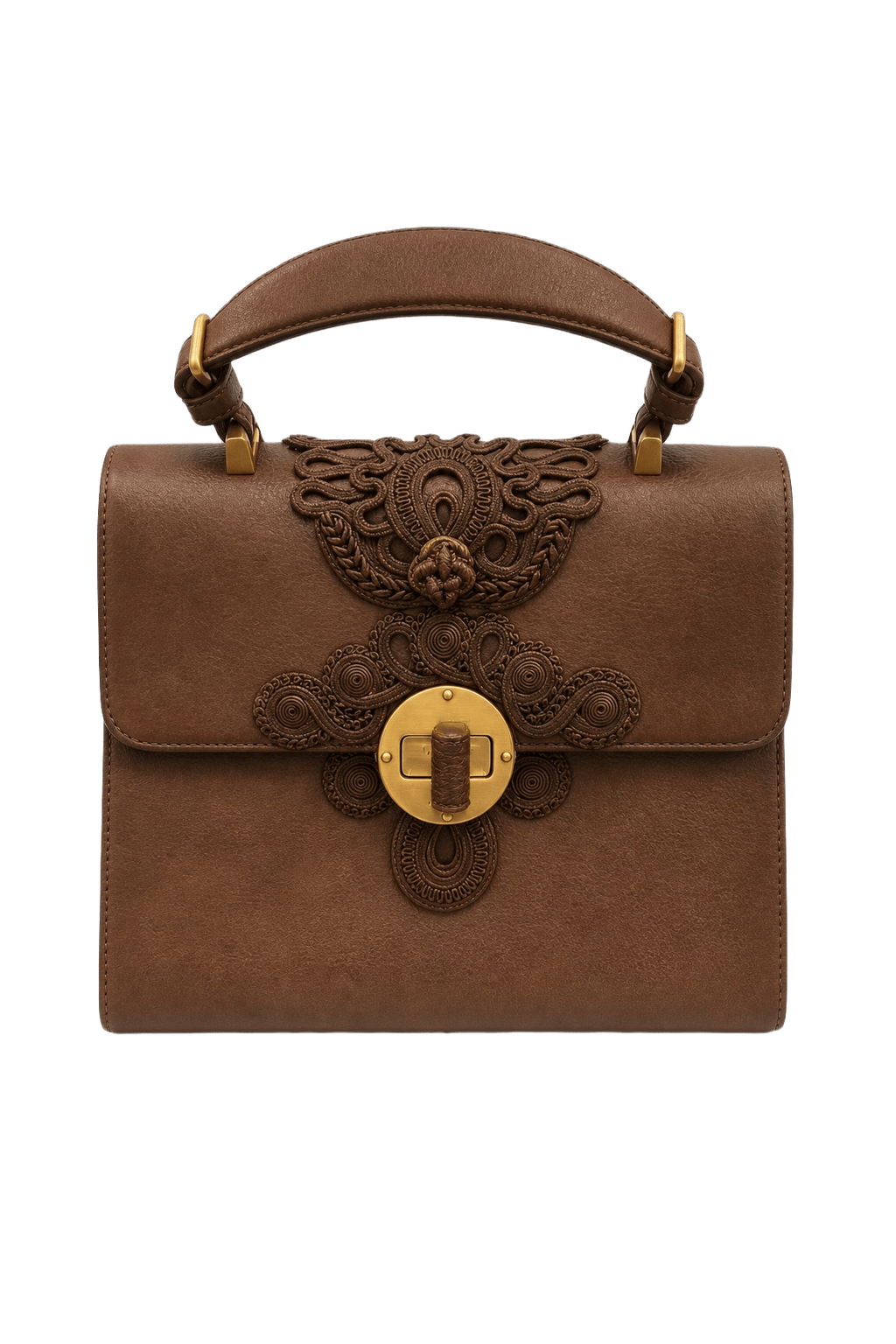 1990s Brown Leather Bag - Front View