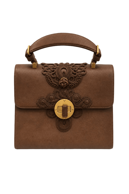 1990s Brown Leather Bag - Front View