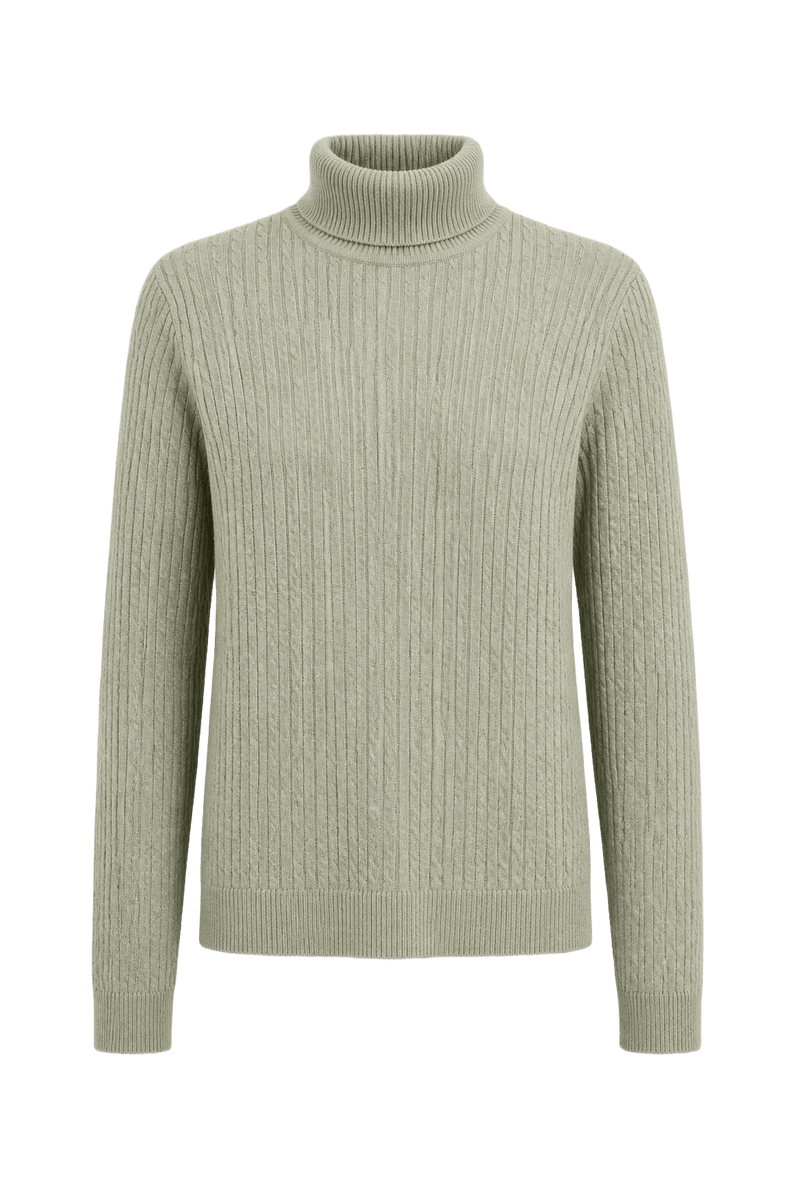 1990s Light Olive Green Wool Sweater - Front View