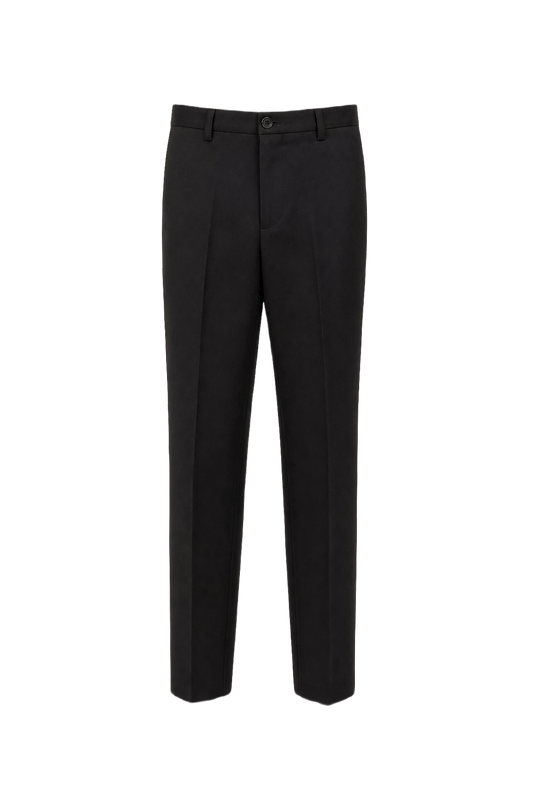 1960s Black Wool Blend Trousers - Front View