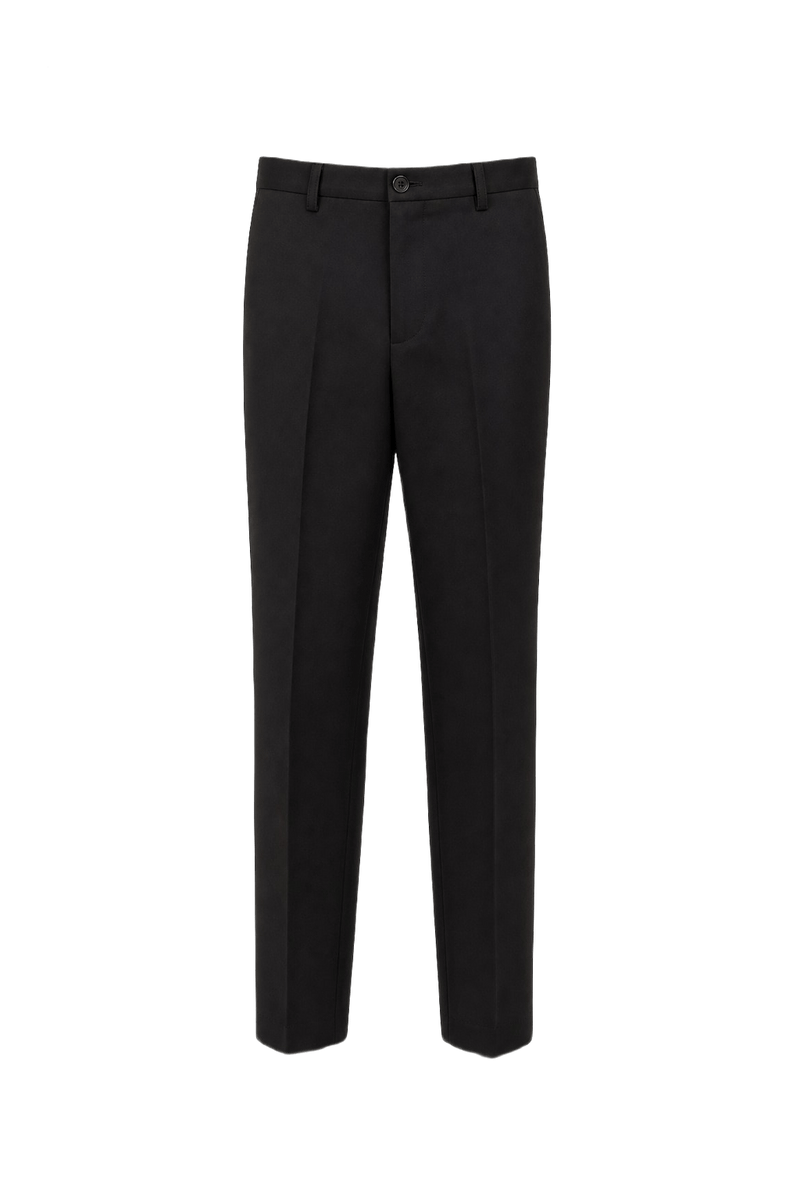 1960s Black Wool Blend Trousers - Front View