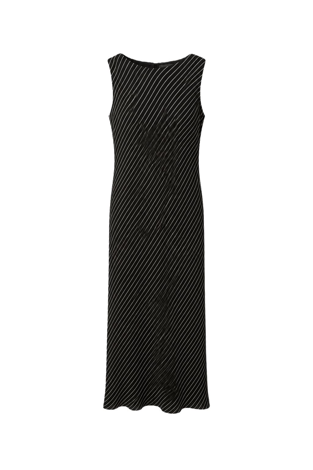 1990s Black Synthetic Shift Dress - Front View