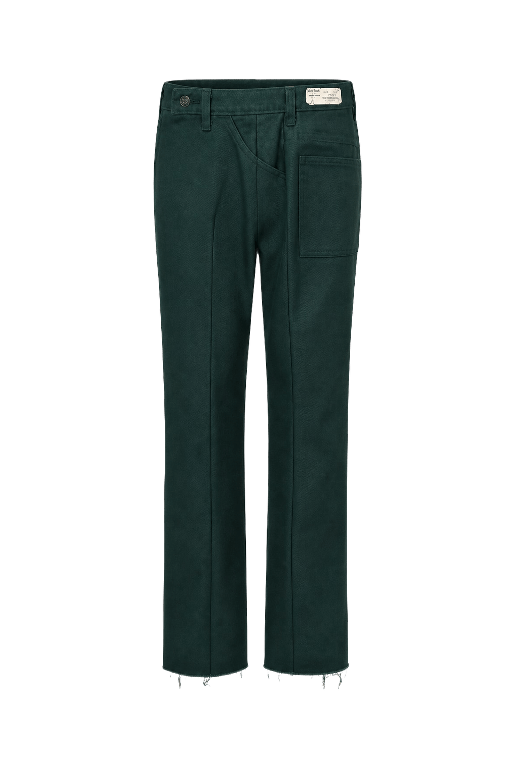 1970s Green Cotton Blend Trousers - Front View