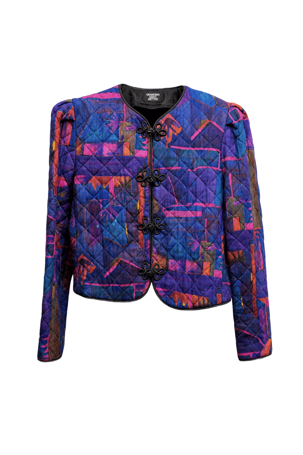 1980s Deep Purple Cotton Blend Jacket - Front View