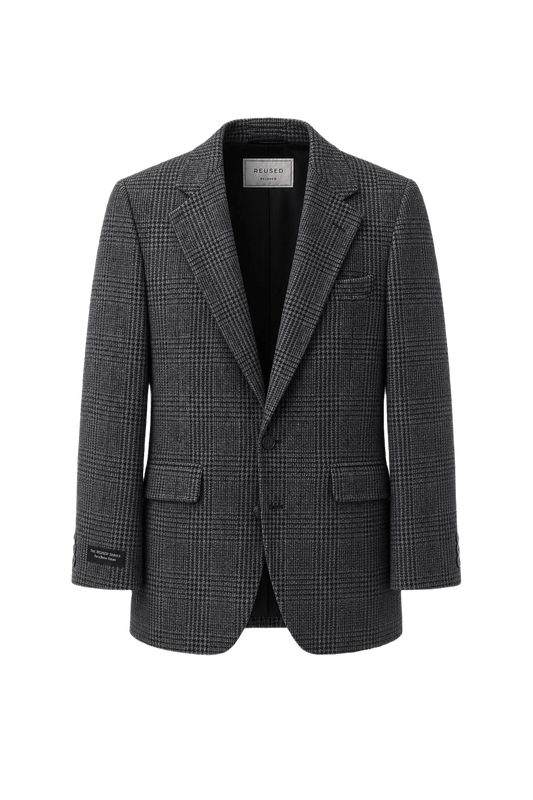 1970s Grey Wool Blazer - Front View