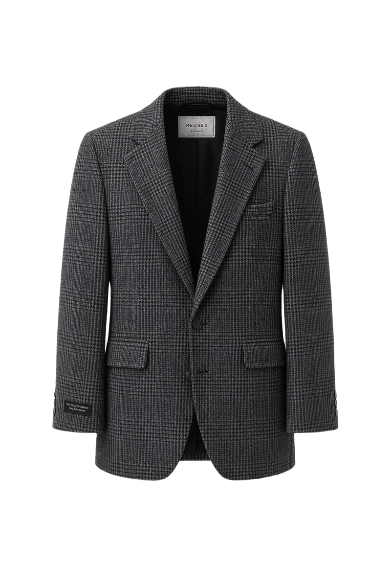 1970s Grey Wool Blazer - Front View