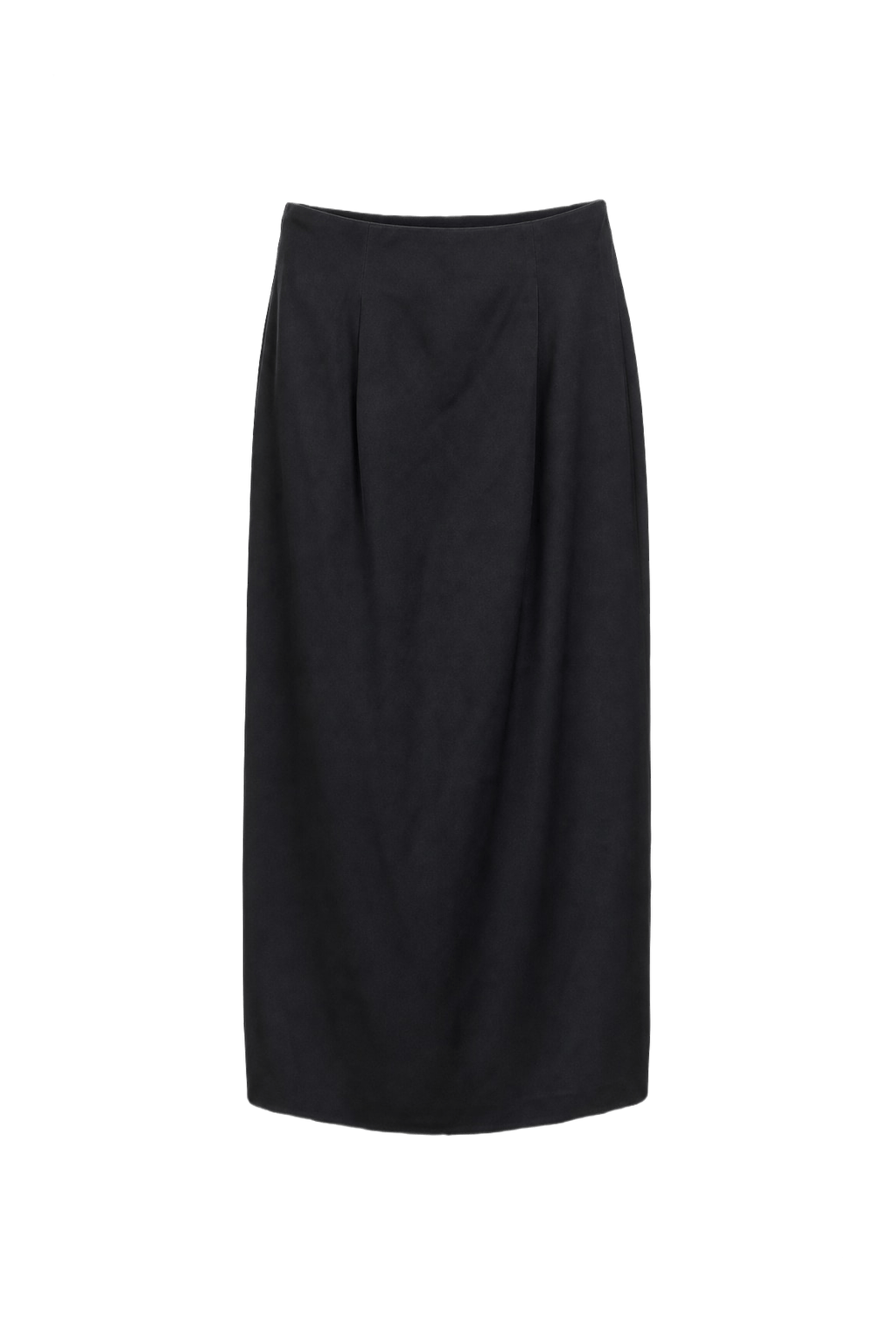 1990s Navy Blue Synthetic Skirt - Front View