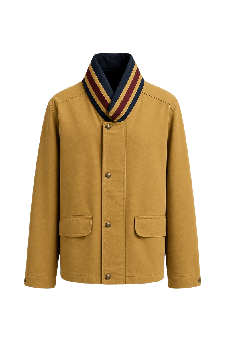 1980s Tan Wool Blend Jacket - Front View