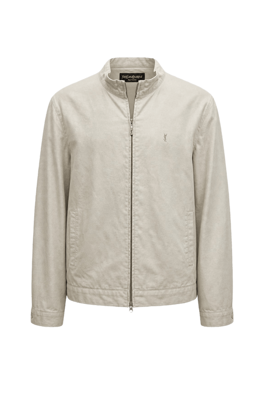 1980s Cream Cotton Jacket - Front View