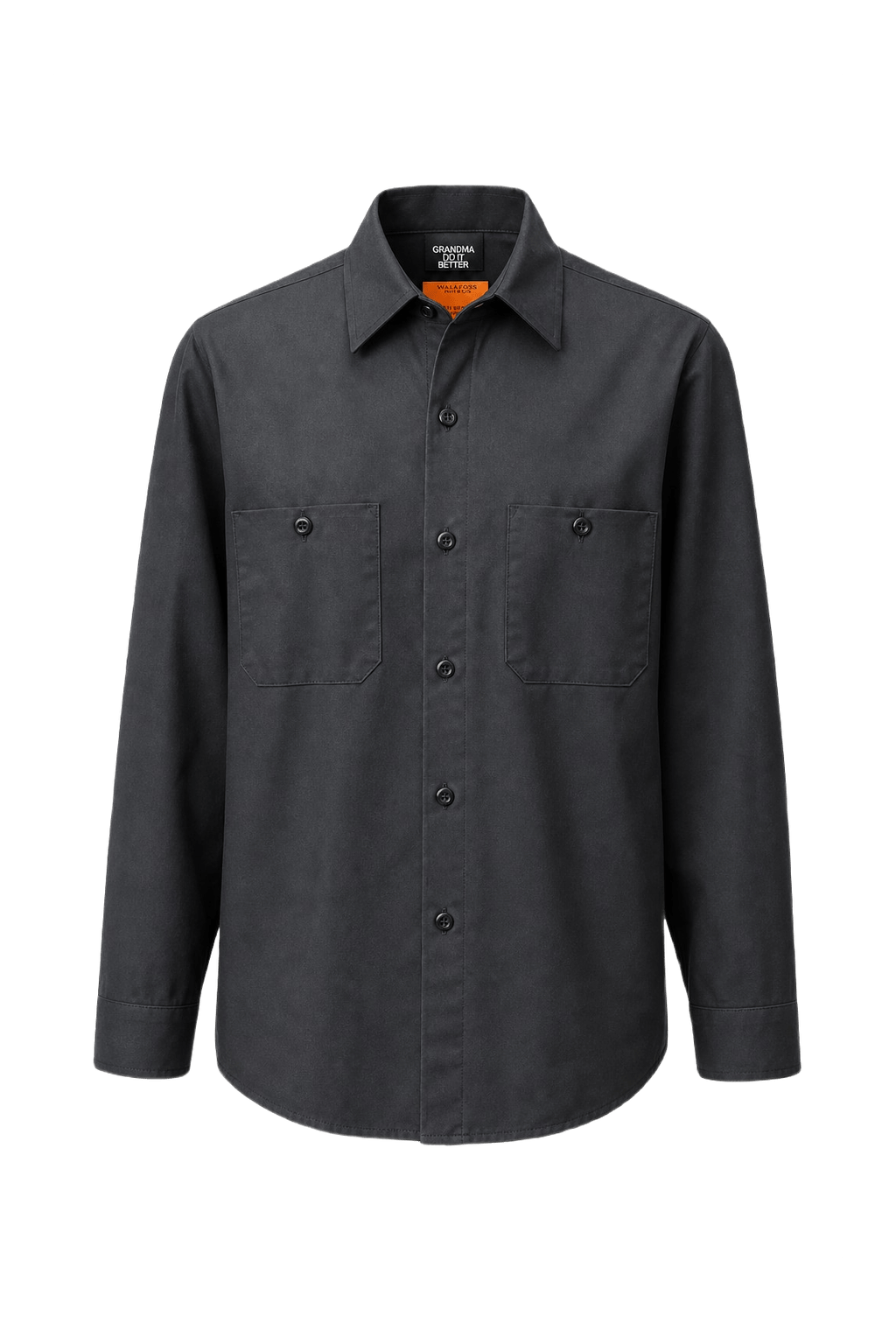 1980s Charcoal Grey Cotton Blend Shirt - Front View