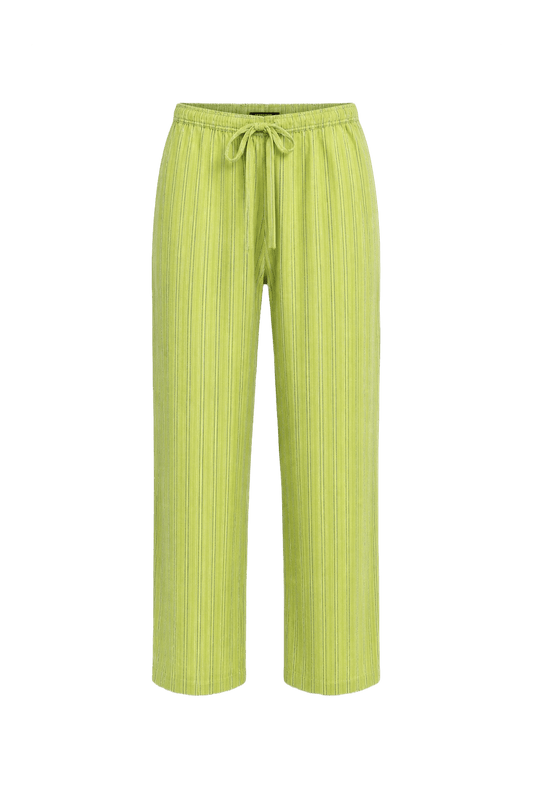 1970s Lime Green Cotton Blend Pants - Front View