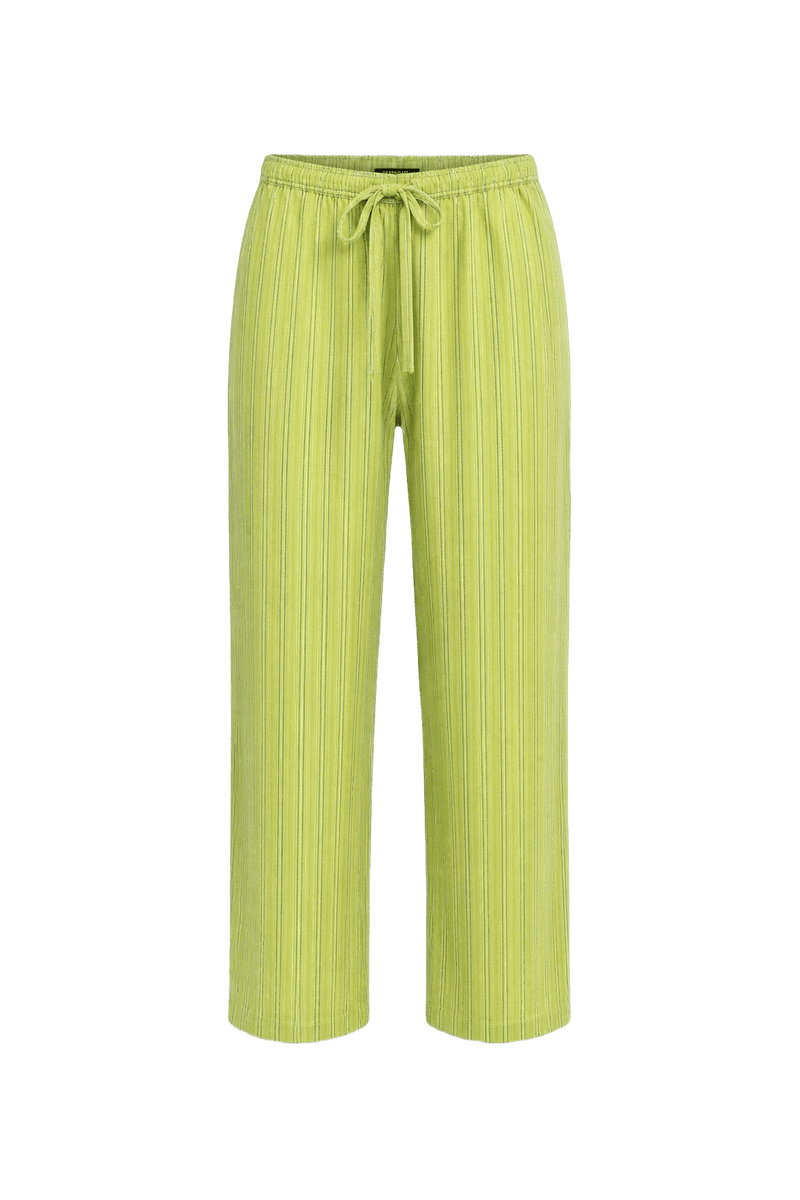 1970s Lime Green Cotton Blend Pants - Front View