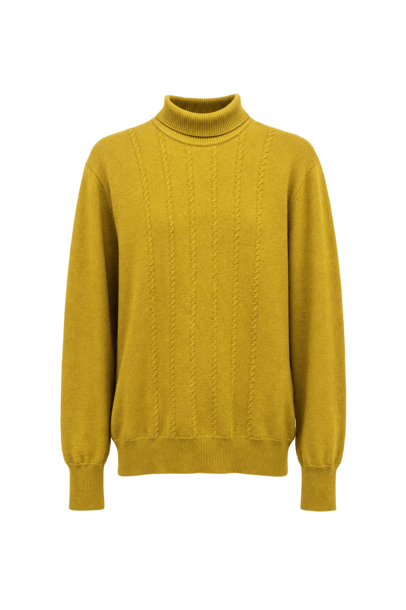 1960s Mustard Yellow Knit Sweater - Front View