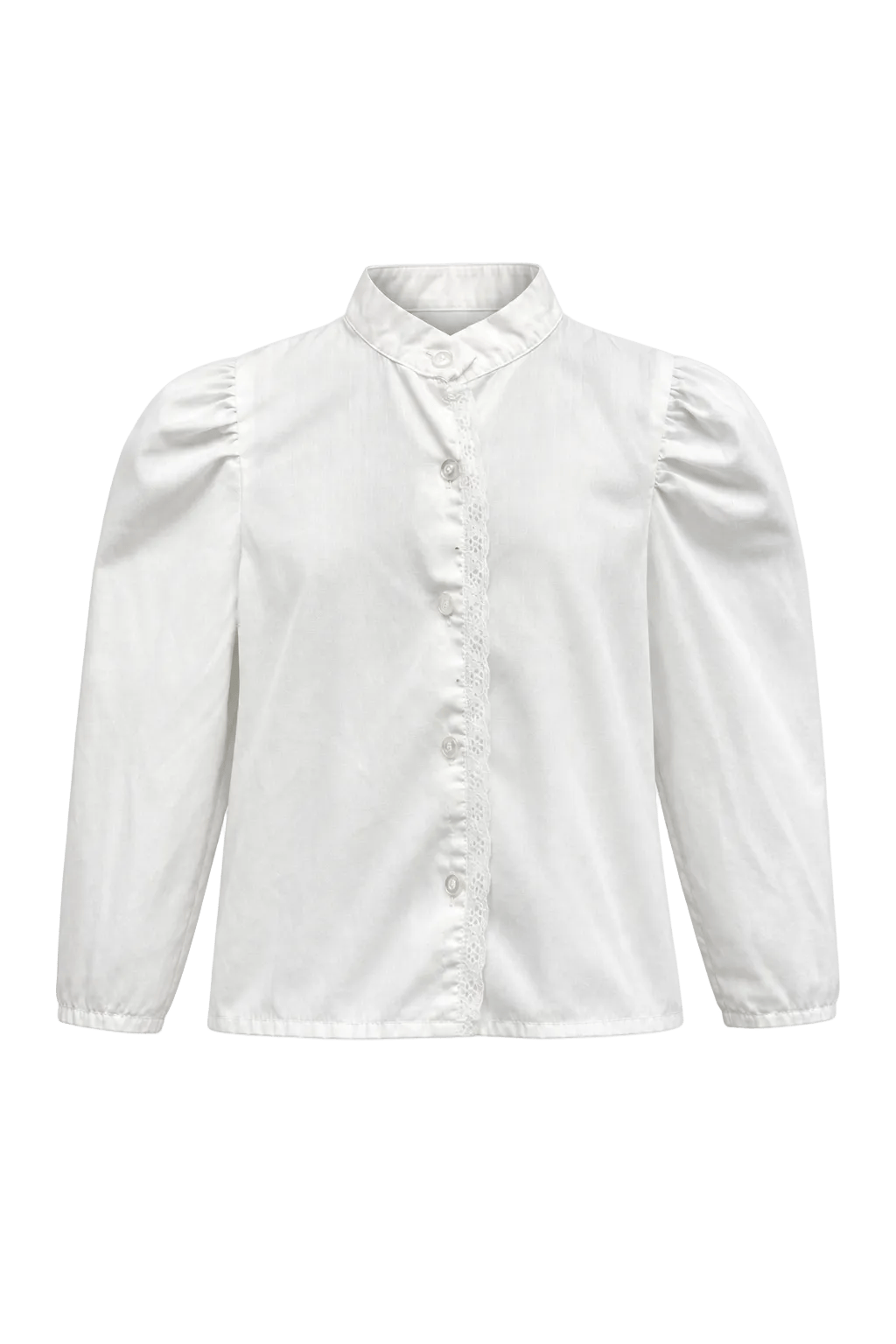 1980s White Cotton Blouse - Front View