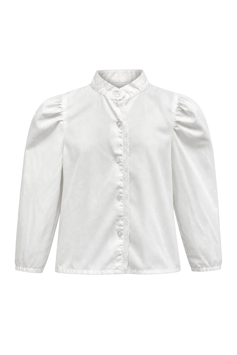 1980s White Cotton Blouse - Front View