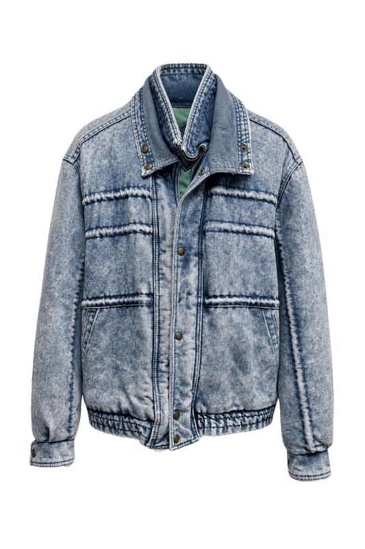 1990s Light Blue Denim Jacket - Front View