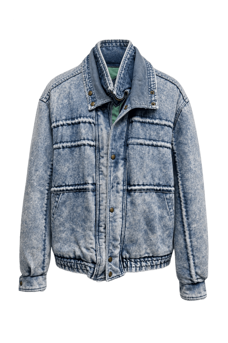 1990s Light Blue Denim Jacket - Front View