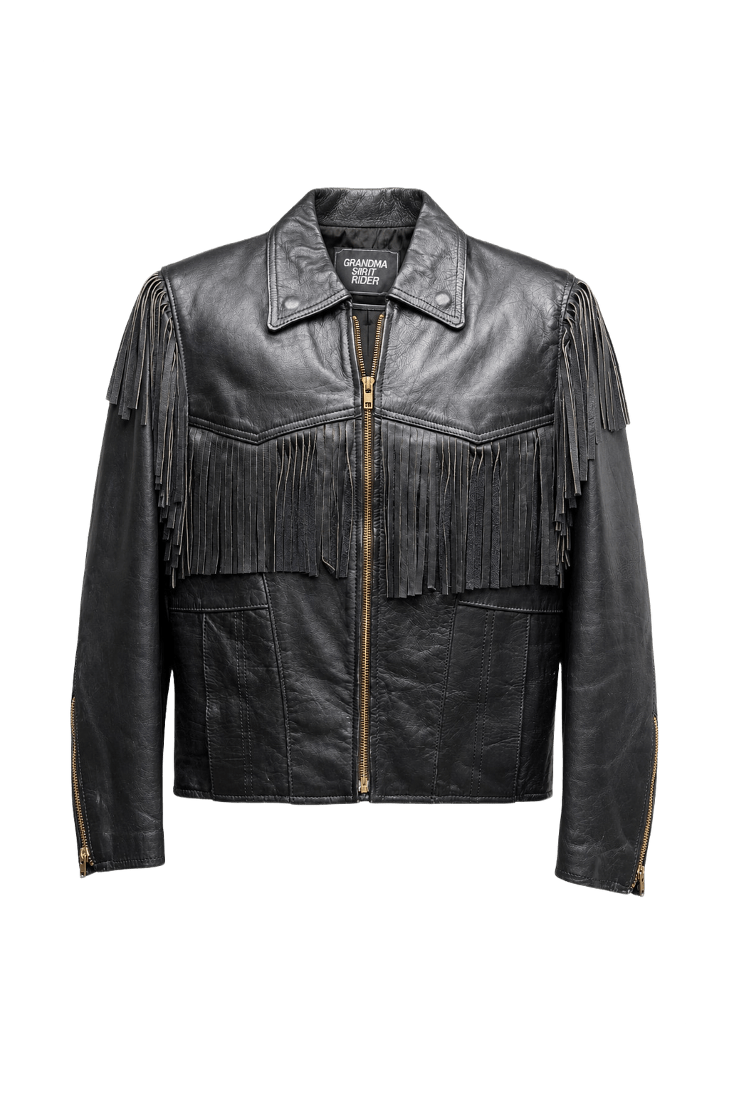 1980s Black Leather Jacket - Front View