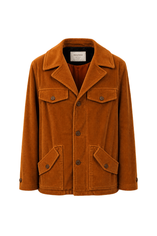 1970s Rust Orange Corduroy Jacket - Front View