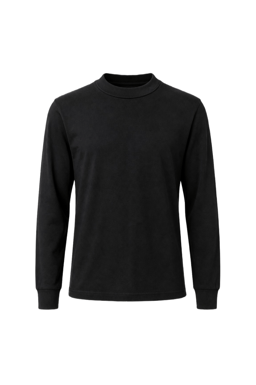 1990s Black Cotton Long-Sleeve T-Shirt - Front View