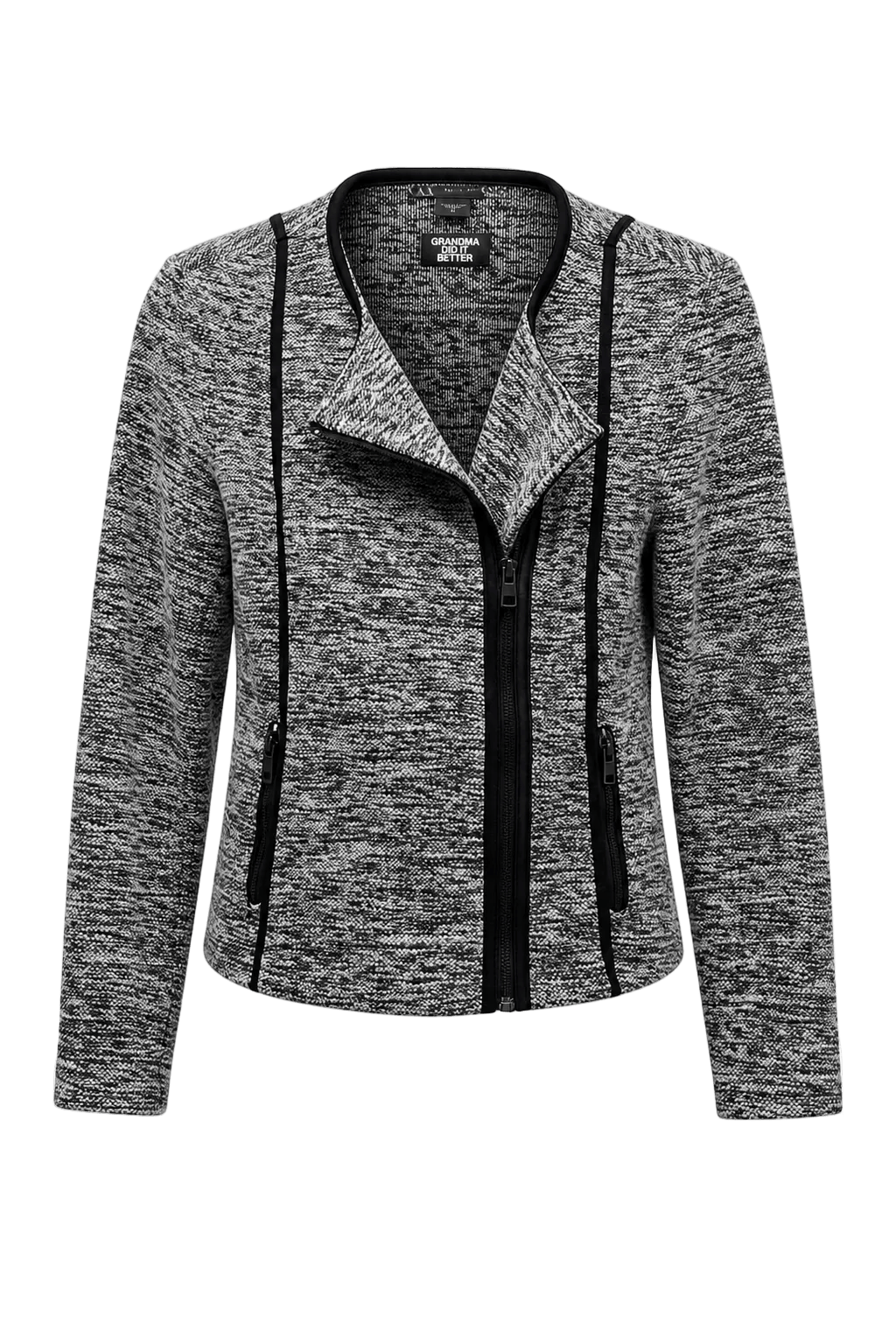1990s Gray Cotton Blend Jacket - Front View
