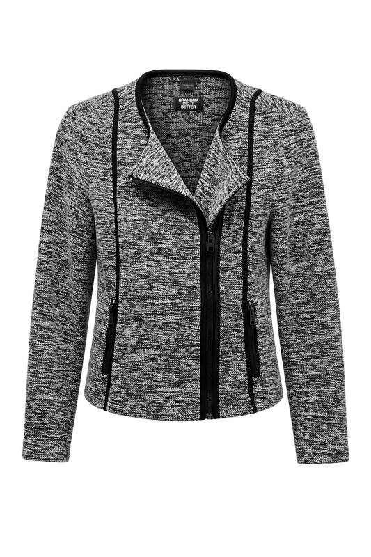 1990s Gray Cotton Blend Jacket - Front View