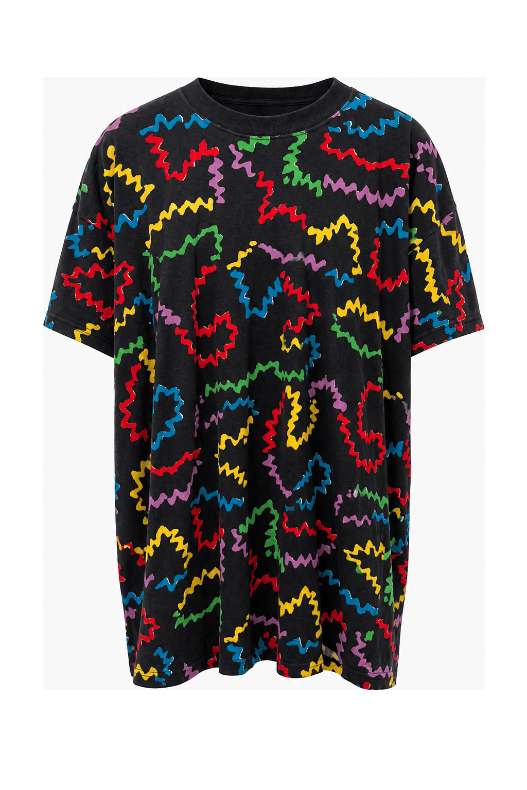 1990s Black Cotton T-Shirt - Front View