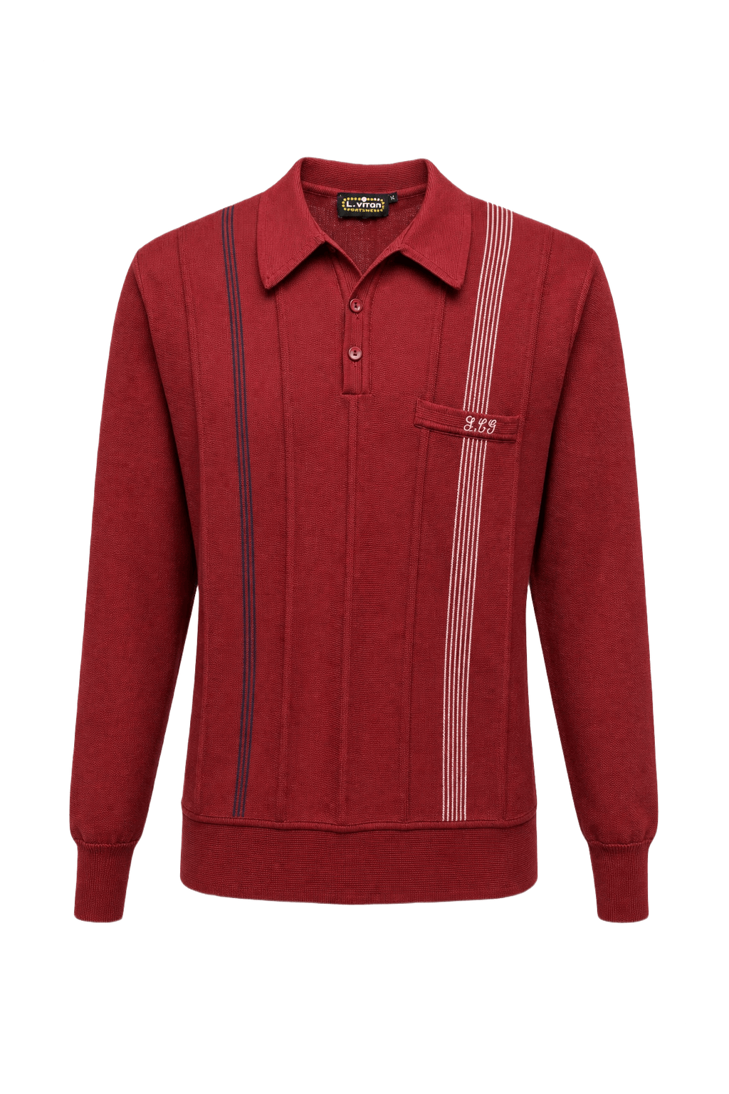 1970s Red Cotton Blend Polo - Front View