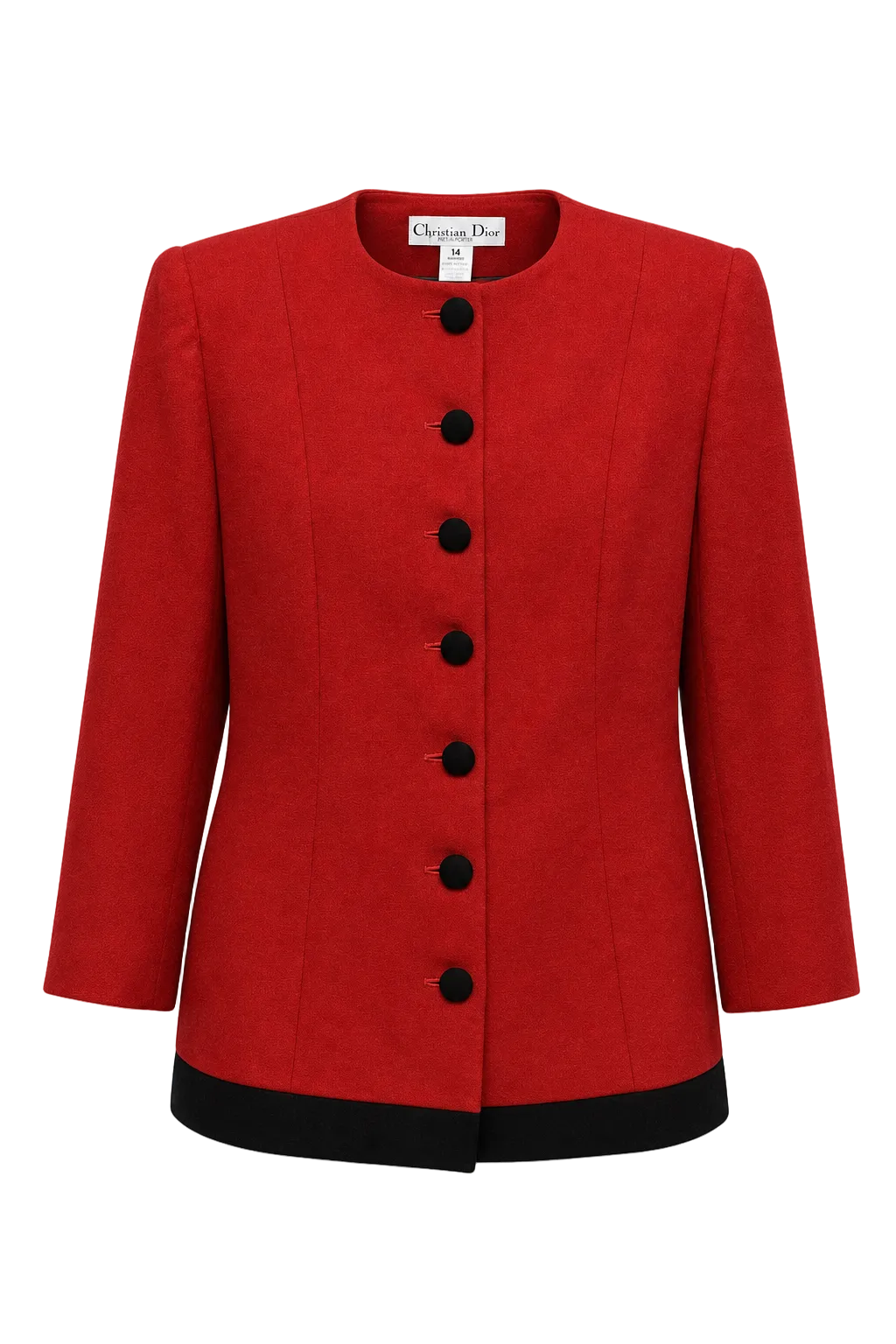 1980s Red Wool Blazer - Front View