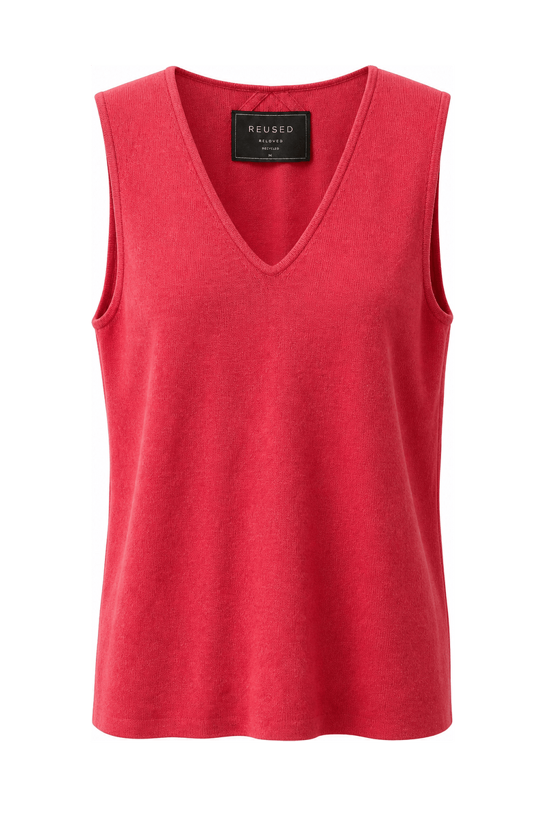 1990s Pink Cotton Blend Tank Top - Front View