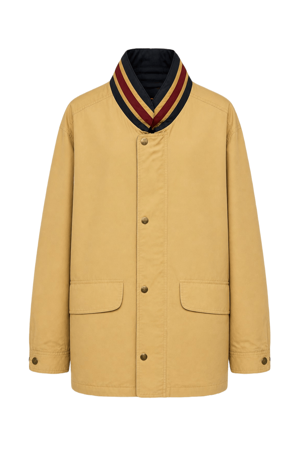 1980s Tan Cotton Blend Jacket - Front View