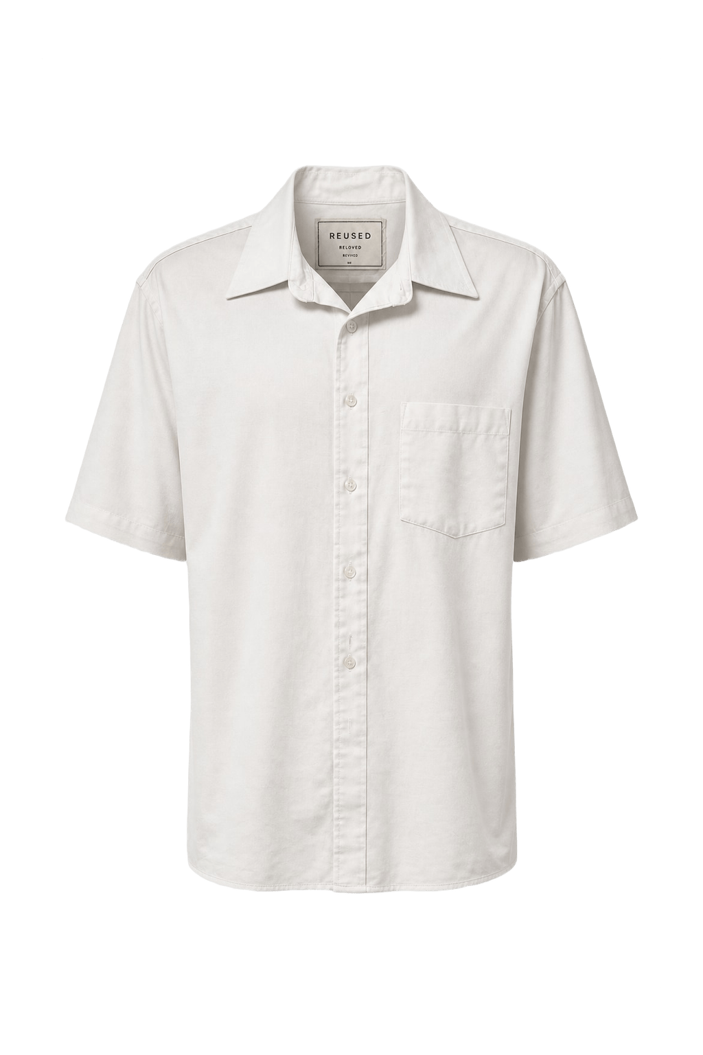 1990s White Cotton Button-Down Shirt - Front View