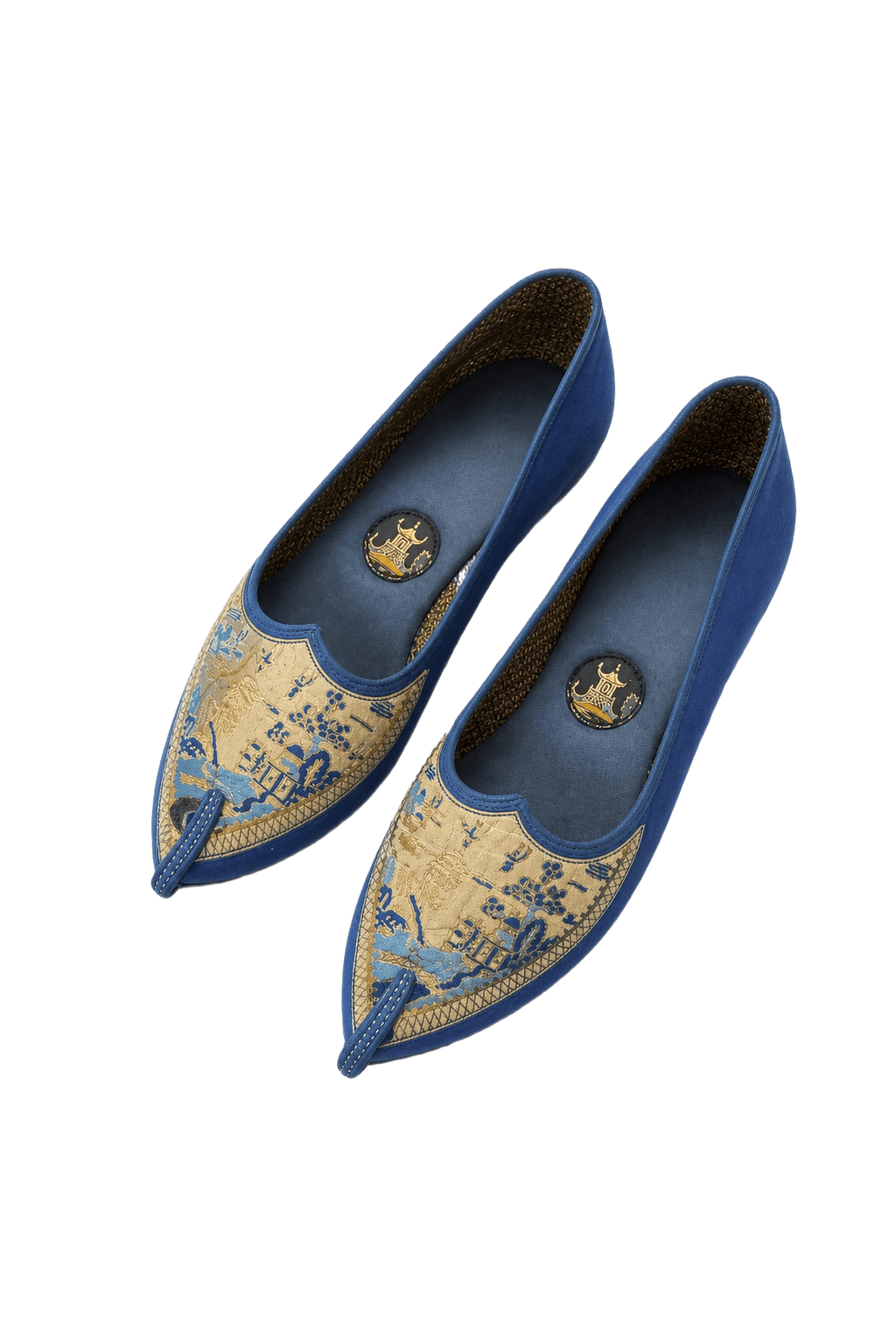 1960s Blue Fabric Shoes - Front View